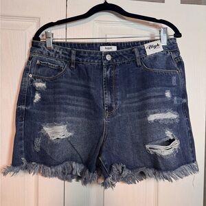 Kensie denim shorts size 10/30 NWT distressed Jean shorts